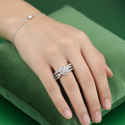 Damia Round 925 Sterling Silver Ring Adjustable Size. Fits Indian ring size 9 to 17
